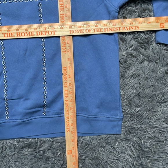 Vintage 90's Flower Blue Women's Crewneck Size Large - Picture 4 of 6